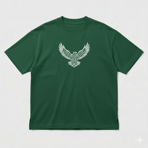 T-shirt en molleton épais 260 GSM en polyester/coton de qualité supérieure pour homme, avec logo personnalisé imprimé sur le devant, coupe oversize décontractée à épaules tombantes - Product Image 2