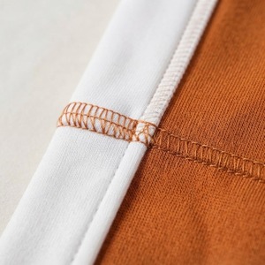 Conjunto de Chaqueta con Cierre y Pantalones Anchos para Mujer – Chándal con Rayas en Contraste Naranja Quemado y Bolsillos, Traje Deportivo con Diseño Atrevido - Product Image 6