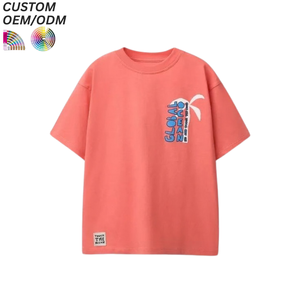 T-shirt graphique décontracté personnalisé ODM en gros 100 % coton respirant écologique à manches courtes pour l'été, pour enfants garçons et filles - Product Image 1