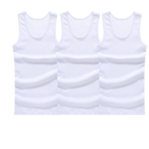 Sous-vêtements respirants du Pakistan 100% coton col rond été respirant couleur unie hommes débardeurs hommes solides sous-vêtements - Product Image 2