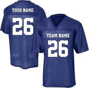 Custom American Football Jersey Unisex White Mandarin Collar Printed Mesh Breathable Short Sleeve Team Name Number 26 OEM - Product Image 2