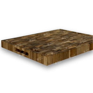 Planche à découper en acacia en gros : Série ArtisanBistro |   Planche de service rectangulaire robuste en bois de coupe transversale avec poignée ergonomique - Product Image 5