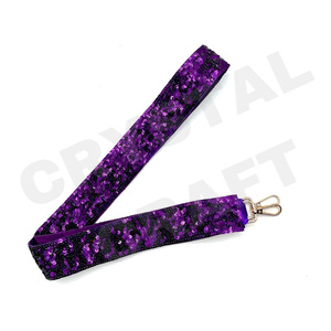 CRYSTAL CRAFT Sangle en ruban violet avec étoiles dorées, accessoire de sac à main vintage et écologique - Product Image 3