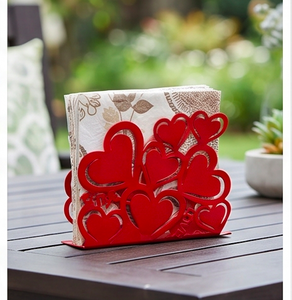 Porte-serviettes moderne en métal rouge au design chic, parfait pour la maison, la cuisine, la salle à manger et l'utilisation en restaurant - Product Image 6