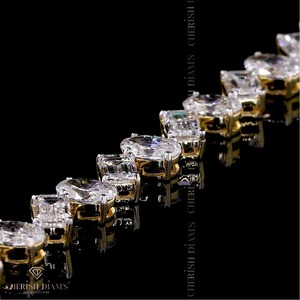 Bracelet en diamant de laboratoire taille ovale et émeraude 12,02 CT certifié IGI en or jaune 18 carats – Vente en gros à l'exportation - Product Image 2