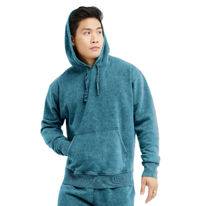 Sweat-shirt épais délavé à capuche, imprimé sur mesure, effet soleil éclairé, épaules tombantes, 100 % coton molletonné français - Product Image 1