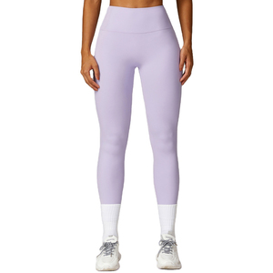 High Waist Seamless <b>Yoga</b> <b>Leggings</b> Full Length Solid Color Four-Way Stretch Spandex Nylon Eco-Friendly 180g Pants Ruched Butt - Product Image 5