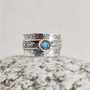 <b>Labradorite</b> Spinner <b>Ring</b> 925 Sterling Silver Handmade Fidget Meditation Jewelry <b>Ring</b> - Product Image 2