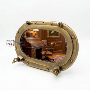 Solid Premium Aluminium Antique Finish 15-inch Oval Porthole Mirror Handmade Lightweight Nautical <b>Graduation</b> Decorative Gift - Product Image 6