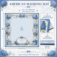 Alas Meja Mahjong Lipat Modern Biru Motif Hydrangea untuk Grosir, Ukuran 33x33 Inci, Bahan Neoprena Premium Anti-Selip Mewah OEM