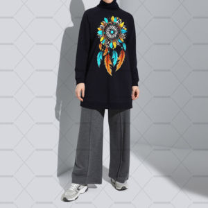 Conjunto de 2 Piezas de Alta Calidad para Mujer, Sudadera con Capucha Plateada, Tejido de Punto, Bordado, Botones, Cierre Frontal Plano, Estilo Casual - Product Image 5