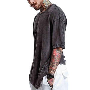 T-shirts pour hommes en coton 100% de haute qualité, coupe classique, délavés à l'acide, grammage lourd, impression personnalisée, respirants, écologiques, vente en gros, décontractés - Product Image 4