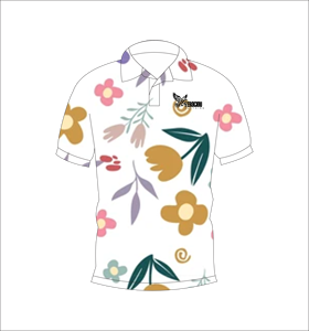 เสื้อโปโลผู้ชายลายดอกไม้แบบนามธรรม พิมพ์ลายทั่วตัว แขนสั้น สไตล์ลำลอง สำหรับเล่นกอล์ฟ - Product Image 1