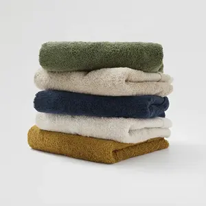 Toalha de algodão macio para tecido, conjunto de toalhas absorvente, para logotipo personalizado