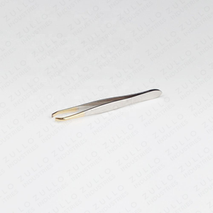 Pinzas para Cejas Inclinadas de Acero Inoxidable con Punta Dorada, Agarre Rugoso, Depilación de Precisión, Herramienta de Belleza, Diseño OEM Personalizado - Product Image 5