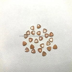 Piedra lunar de melocotón Natural de 6mm, trillón facetado, piedras preciosas sueltas semipreciosas pulidas, joyería de proveedor de Fabricante Mayorista - Product Image 1