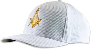 Casquette de sport pour adulte, brodée or, motif carré et compas, style franc-maçon, fraîche et respirante, ajustée, broderie professionnelle - Product Image 2