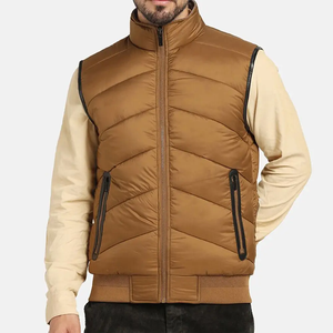 Chaleco Acolchado Ligero para Hombre, Color Gris Claro, de Poliéster, con Cuello, Sin Mangas, Transpirable, Suave, Informal, para Invierno - Product Image 4