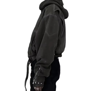 Sudadera con Capucha DOVEN OEM Vintage Personalizada con Lavado Ácido para Hombre, Otoño, 100% Algodón Orgánico, Resistente al Viento, Ecológica, Talla Grande - Product Image 2