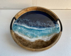 Plateau rond en bois de manguier - Product Image 3