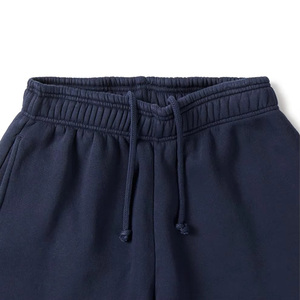 Men's Dark Blue Fleece Sweatpants Elastic Waist Casual <b>Joggers</b> with Pockets Breathable <b>Polyester</b>/Cotton Lightweight Winter Wear - Product Image 4