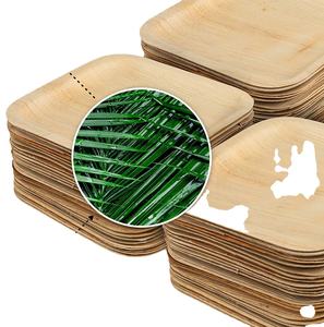 Assiettes en feuille de palmier biodégradables écologiques biodégradables ensemble d'assiettes alimentaires jetables en feuille de palmier arec - Product Image 4