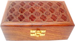 Caja de Almacenamiento de Joyas de Madera UNIVERSAL OVERSEAS con Tapa Abatible, Regalos Artesanales Naturales, Decorativa, para Guardar Objetos en el Hogar, Capacidad Personalizada UO-WJB-0022 - Product Image 4