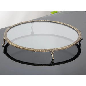 Wholesale Cheap Price Metal <b>Cake</b> Stand With Glass Top <b>Cake</b> Stand Metal <b>Cake</b> Stand for Party Wedding and Home <b>Decoration</b> <b>Supplies</b> - Product Image 2