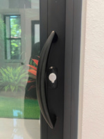 Aluminium-Legierung Schiebefenster mit Horizontalöffnung, Minimalistisches Design, Schwarzer Rahmen, Gehärtete Glaspaneele