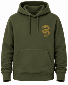 Hoodie brodé le plus vendu pour homme, logo dragon personnalisé, coton épais grammage lourd, unisexe, coupe oversize, impression en relief - Product Image 1