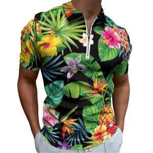 Chemise Homme Grande Taille à Manches Courtes Personnalisable en Polyester Décontractée avec Fermeture Éclair Anti-Boulochage 180g pour Golf et Équitation - Product Image 3