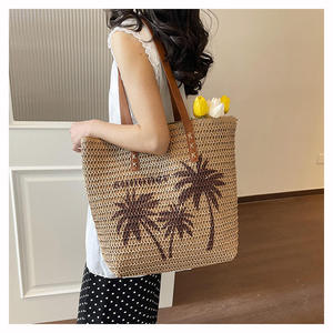 Bohemian Natural yarn bag Brown Palm <b>Tree</b> Woven Tote Bag Versatile Handmade Shoulder Bag for Daily Wear Stylish Gift - Product Image 3