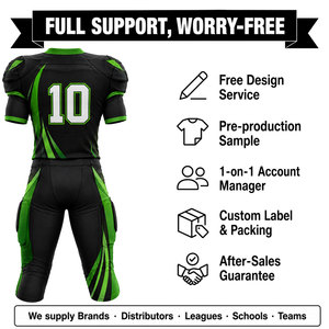 Ensemble d'uniformes de football américain personnalisés en polyester, col en V, manches courtes, tissu respirant, pantalon ajusté, adulte - Product Image 5