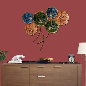 Luxury Lotus Leaf Metal <b>Wall</b> Art Sculpture Decorative <b>Wall</b> Mount Hanging Centerpiece for Living Room Bedroom Home Office Decor - Product Image 5