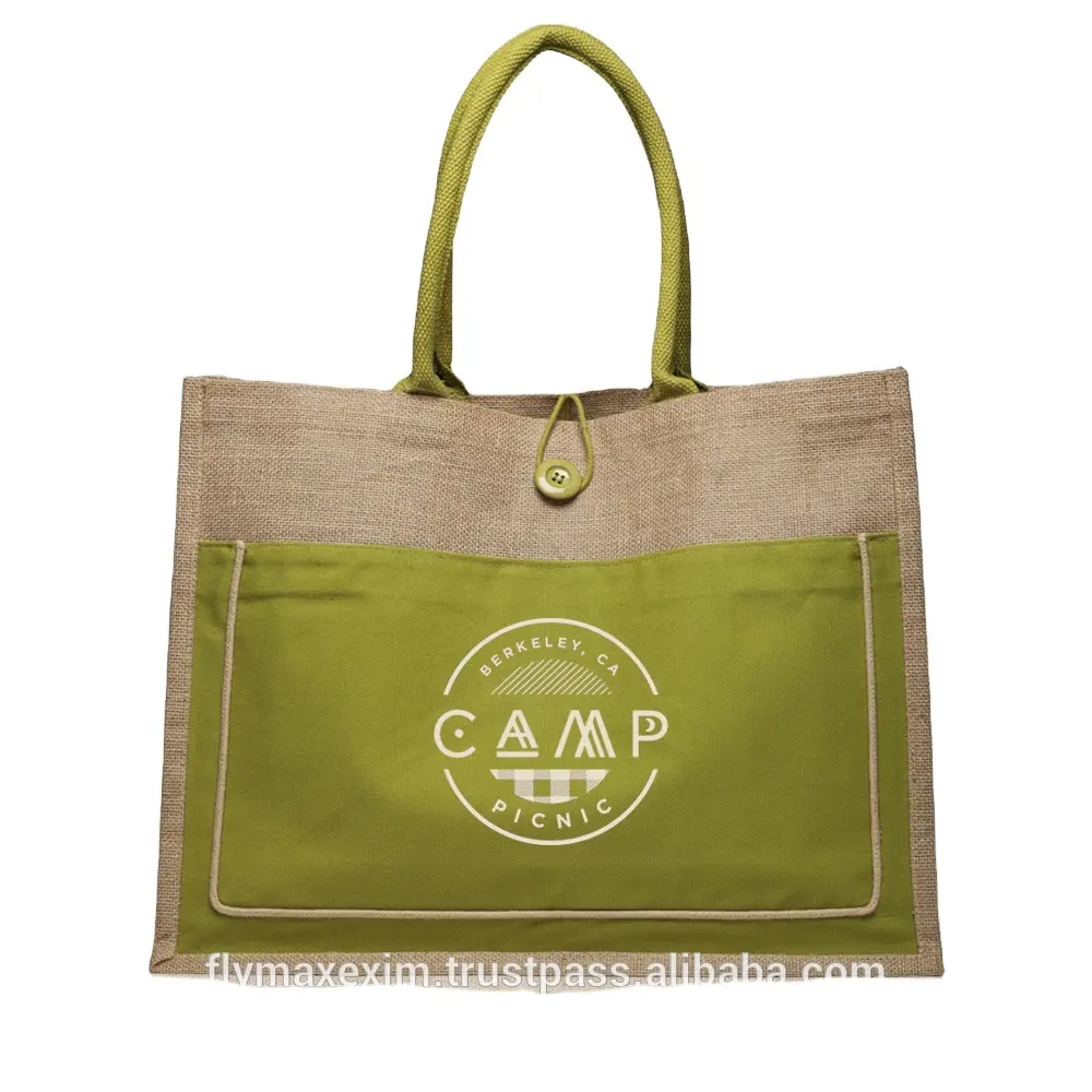Emballage écologique avec Logo imprimé personnalisé, sac de transport en Jute naturel, imperméable, fourre-tout, vente en gros, promotion Shopping
