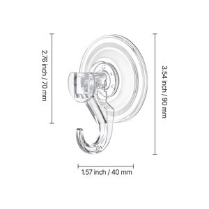 Ganci appendiabiti a ventosa, confezione da 6, portata massima 10 libbre, trasparenti, 2,76 x 3,54 x 1,57 pollici, resistenti, riutilizzabili, per carichi pesanti - Product Image 5