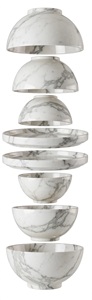 Juego de vajilla de mármol de 7 piezas, juego de tazones apilables modernos de mármol, juego de vajilla de mármol de lujo, juego de tazones apilables de mármol. - Product Image 3