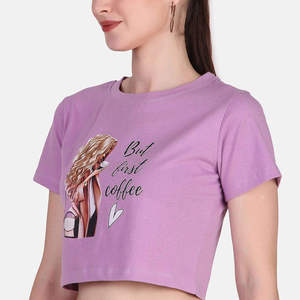 Camiseta Corta para Mujer, con Dobladillo Desgastado, de Algodón Liso, Manga Corta, Cuello Redondo, Estilo Oversize, Vintage, Casual, Streetwear, Personalizada - Product Image 4