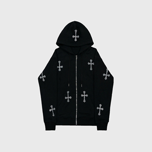 Sweat-shirts à capuche zippés personnalisés avec logo imprimé, 420 grammes, en molleton de coton lourd de haute qualité, coupe oversize - Product Image 1