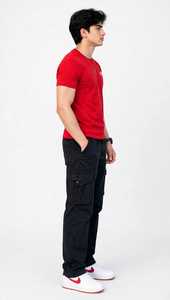 เสื้อยืดคอกลมแขนสั้นลายสีแดงสำหรับผู้ชาย ทรงปกติ สวมใส่สบาย ผลิตจากผ้าถัก 100% คอตตอน น้ำหนัก 180 กรัม ทอด้วยเทคนิคดิจิทัล เป็นมิตรต่อสิ่งแวดล้อม - Product Image 6