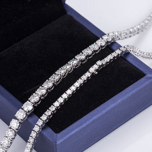 Collier tennis en diamants brillants de culture, plaqué or, bijoux de mariage classiques pour femmes, certifié IGI, cadeau de fête - Product Image 3