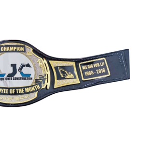 Ceinture de champion du mois pour les employés de la construction Lyndon Jones, qualité supérieure, sangle noire, design plaqué or - Product Image 4