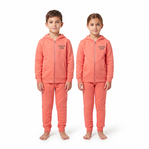 High Quality <b>Lightweight</b> Feel Tracksuit For Kids Heavyweight Cotton Full Zip <b>Hoodie</b> and Jogger Set Children's Clothing - Product Image 5