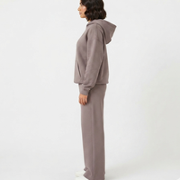 Ensemble de survêtement streetwear personnalisé pour femme, coupe oversize et ample, 2 pièces : pantalon large et sweat à capuche