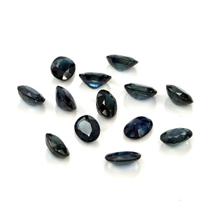 Zafiros azules australianos naturales sin tratar, calibrados en forma ovalada de 5x7 mm, piedra preciosa de zafiro azul facetada natural suelta para joyería. - Product Image 5