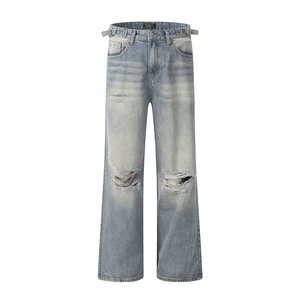 Pantalons en jean pour hommes sur mesure, jeans baggy, jeans vintage pour les marques de vêtements américaines, fournisseur en gros de marques privées - Product Image 5