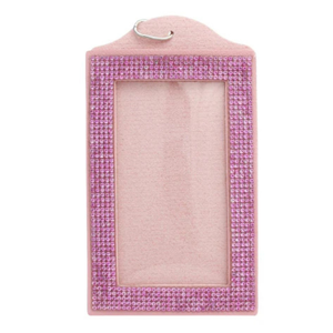 AKA Pink Rhinestone <b>ID</b> Badge Holder Pink & Green Bling Name <b>Tag</b> Holder with Clear Window Sorority Accessory - Product Image 2