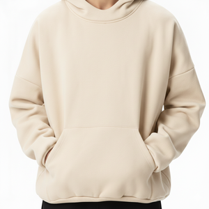 Sweat à capuche épais en polyester et coton pour homme, haute qualité, avec logo personnalisé, sweats à capuche en molleton épais, personnalisables, vierges, coupe oversize - Product Image 3