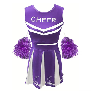 Uniformes de Porristas con Logotipo Personalizado, Top Blanco sin Mangas de Spandex, Pantalones Cortos, Nuevo Estilo, Práctica Escolar, Servicio OEM - Product Image 1