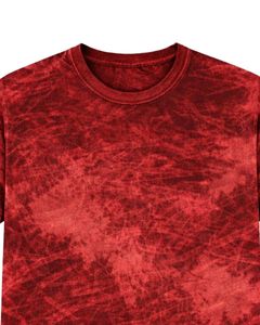 Custom Red Ice Dye T Shirt Men Round Neck Short Sleeve Cotton Casual Streetwear Vintage <b>Wash</b> Custom OEM Wholesale Tee Supplier - Product Image 3